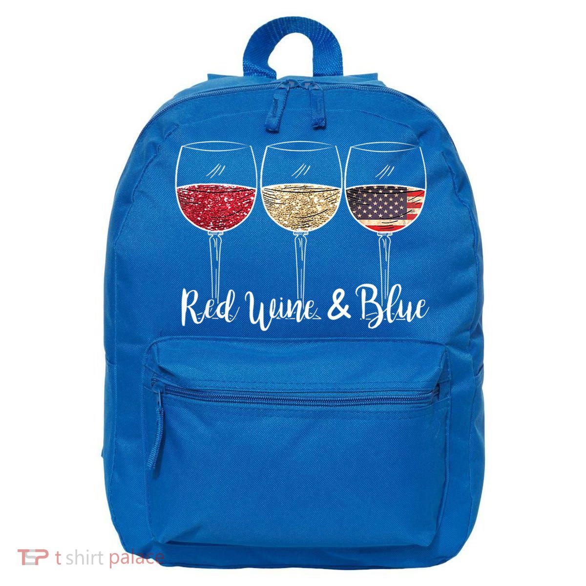 Red Wine & Blue 4th Of July Wine Red White Blue Wine Glasses 16 in Basic Backpack