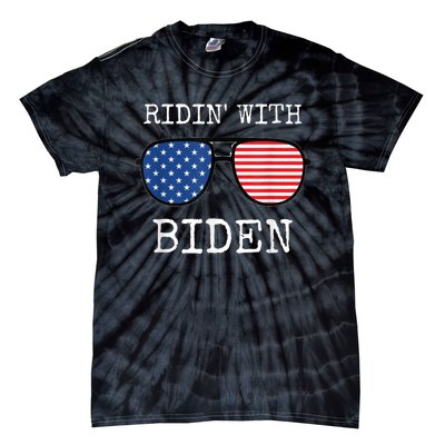 Ridin With Biden Cool Uncle Joe USA Aviator Vote 2020 Tie-Dye T-Shirt