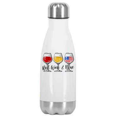 Red Wine & Blue 4th Of July Red White Blue Wine Glasses Stainless Steel Insulated Water Bottle