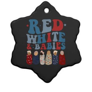 Red White Babies NICU Nurse 4th Of July Neonatal Nursing Ceramic Star Ornament