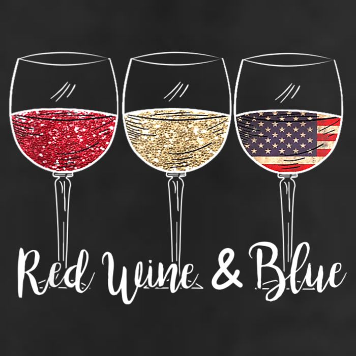 Red Wine & Blue 4th Of July Wine Red White Blue Wine Glasses 7 Panel Mesh Trucker Snapback Hat