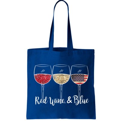 Red Wine & Blue 4th Of July Wine Red White Blue Wine Glasses Bag
