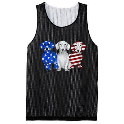 Red White Blue Dachshund American Flag 4th Of July Patriot Mesh Reversible Basketball Jersey Tank
