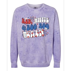 Red White Boo Boo Crew 4th July Colorblast Crewneck Sweatshirt