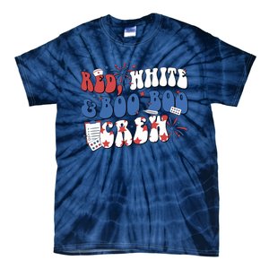 Red White Boo Boo Crew 4th July Tie-Dye T-Shirt