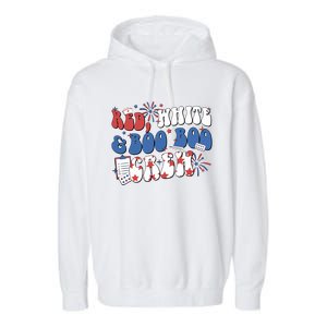 Red White Boo Boo Crew 4th July Garment-Dyed Fleece Hoodie