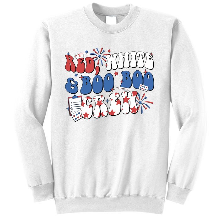 Red White Boo Boo Crew 4th July Sweatshirt