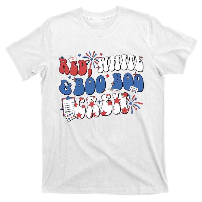 Red White Boo Boo Crew 4th July T-Shirt