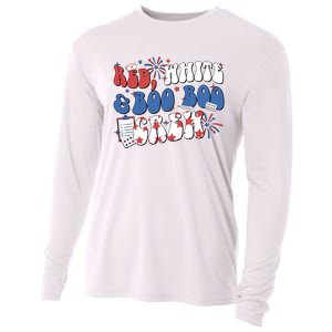 Red White Boo Boo Crew 4th July Cooling Performance Long Sleeve Crew