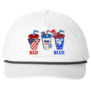 Red White Blue And Loaded Tea Too 4th Of July Snapback Five-Panel Rope Hat