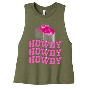 Rodeo Western Country Southern Cowgirl Hat Howdy Women's Racerback Cropped Tank