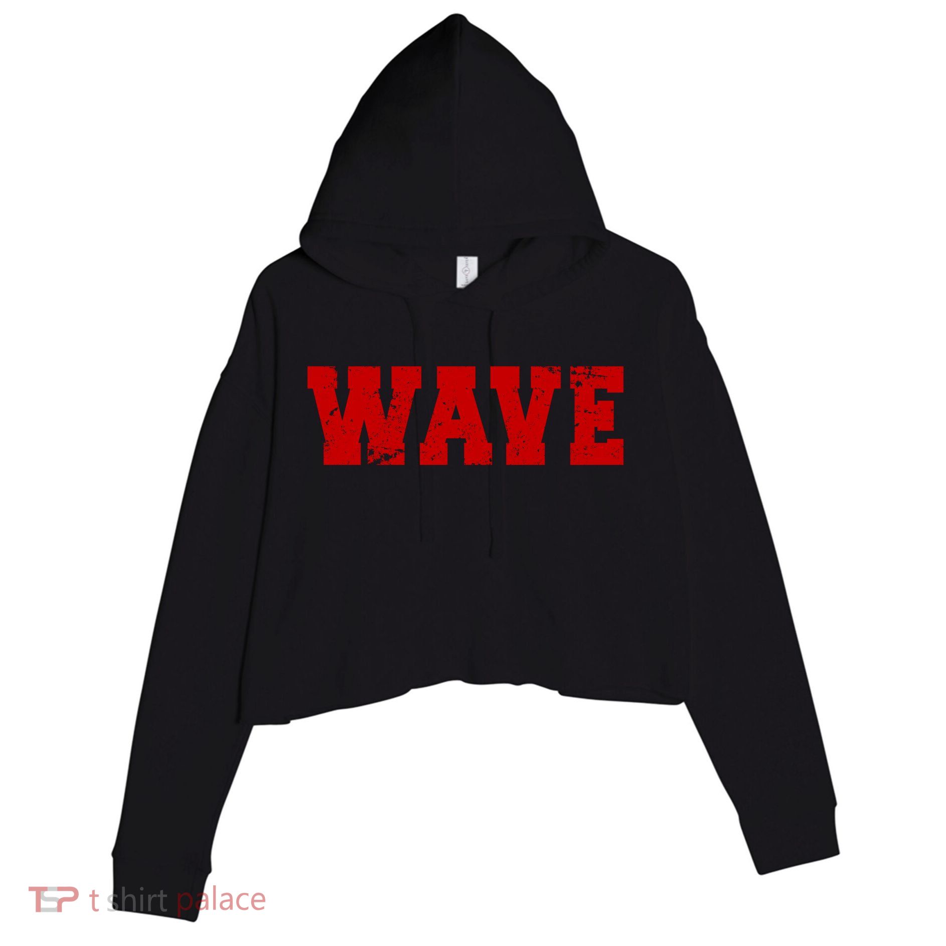 Red Wave Conservative Crop Fleece Hoodie