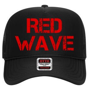 Red Wave Conservative Political High Crown Mesh Back Trucker Hat