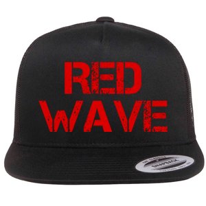 Red Wave Conservative Political Flat Bill Trucker Hat