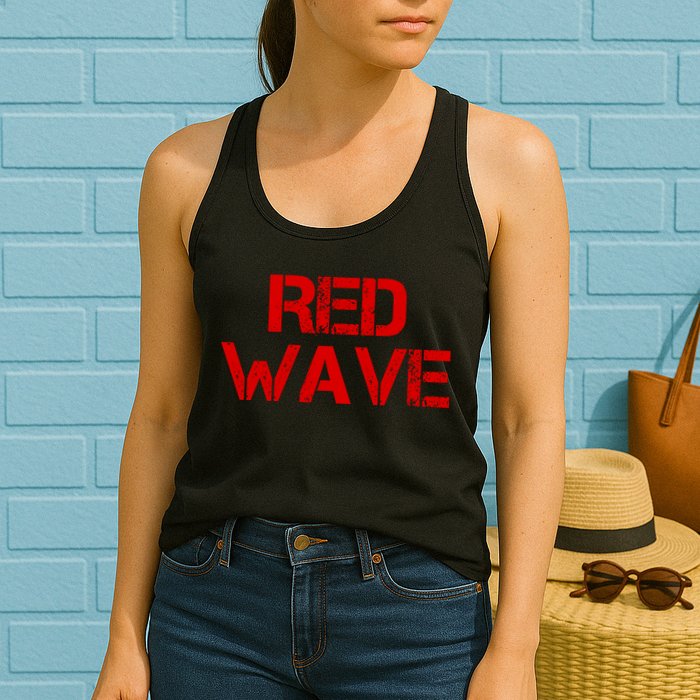 Red Wave Conservative Political Womens Tank Top