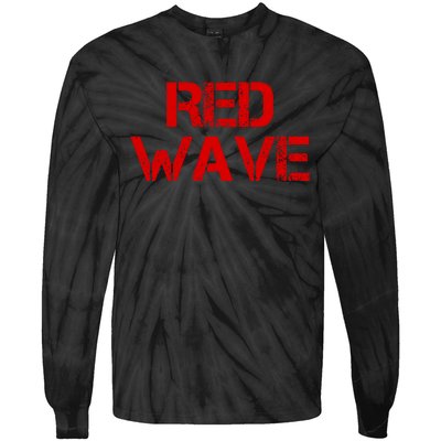 Red Wave Conservative Political Tie-Dye Long Sleeve Shirt