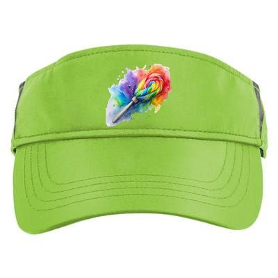 Rainbow Watercolor Candy Brush Multicolor Adult Drive Performance Visor