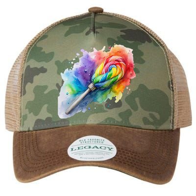 Rainbow Watercolor Candy Brush Multicolor Legacy Tie Dye Trucker Hat