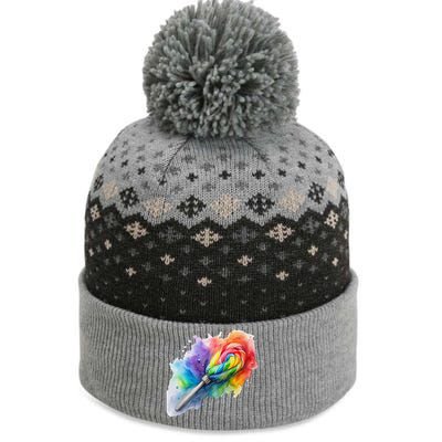 Rainbow Watercolor Candy Brush Multicolor The Baniff Cuffed Pom Beanie