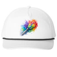 Rainbow Watercolor Candy Brush Multicolor Snapback Five-Panel Rope Hat