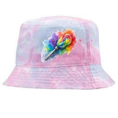 Rainbow Watercolor Candy Brush Multicolor Tie-Dyed Bucket Hat