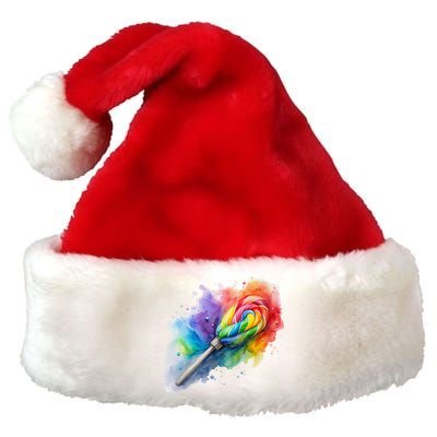 Rainbow Watercolor Candy Brush Multicolor Premium Christmas Santa Hat