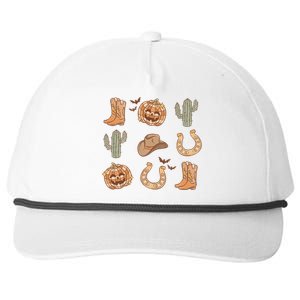 Retro Western Country Southern Boots Pumpkin Rodeo Halloween Cute Gift Snapback Five-Panel Rope Hat