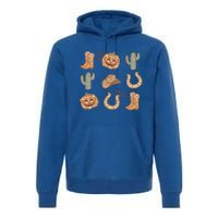 Retro Western Country Southern Boots Pumpkin Rodeo Halloween Cute Gift Premium Hoodie