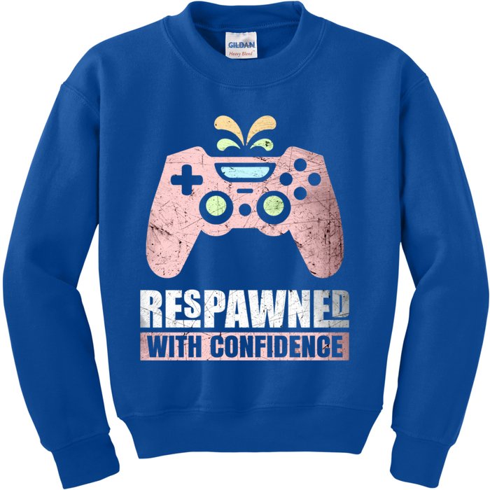 Respawned With Confidence Gift Kids Sweatshirt