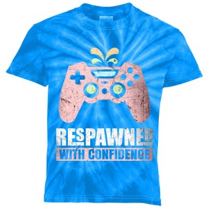 Respawned With Confidence Gift Kids Tie-Dye T-Shirt