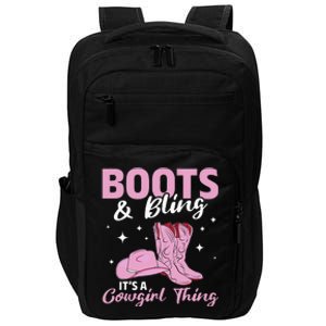 Rodeo Western Country Southern Cow hat Boots & Bling Impact Tech Backpack