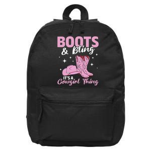 Rodeo Western Country Southern Cow hat Boots & Bling 16 in Basic Backpack