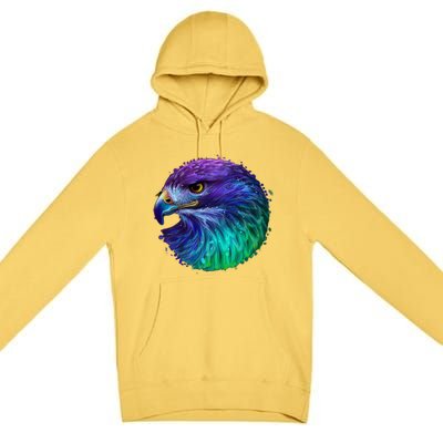 Realistic Water Colored Eagle Premium Pullover Hoodie