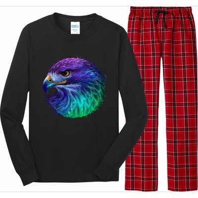 Realistic Water Colored Eagle Long Sleeve Pajama Set