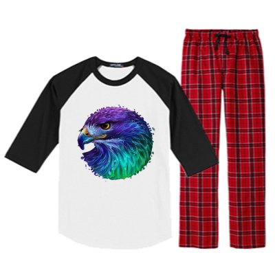 Realistic Water Colored Eagle Raglan Sleeve Pajama Set