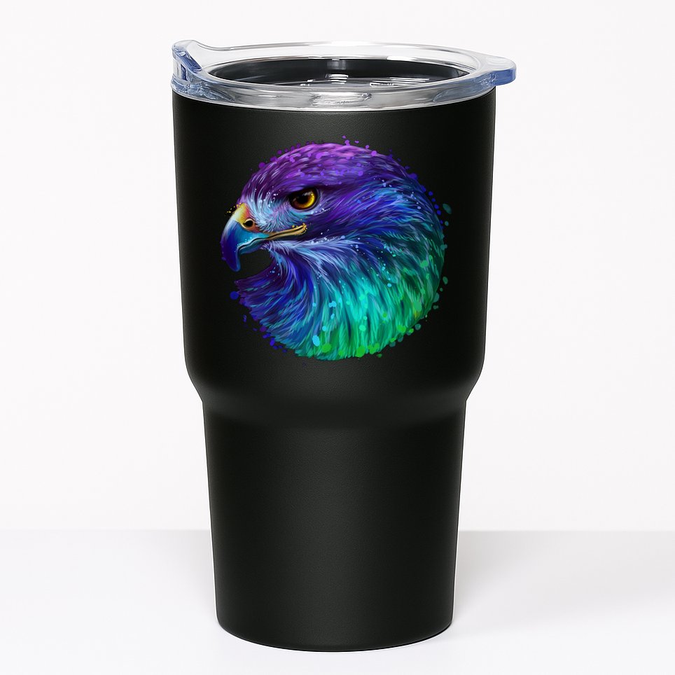 Realistic Water Colored Eagle Tumbler