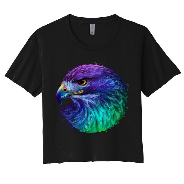 Realistic Water Colored Eagle Crop Top