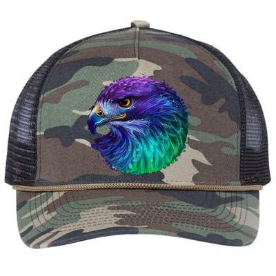 Realistic Water Colored Eagle Retro Rope Trucker Hat Cap