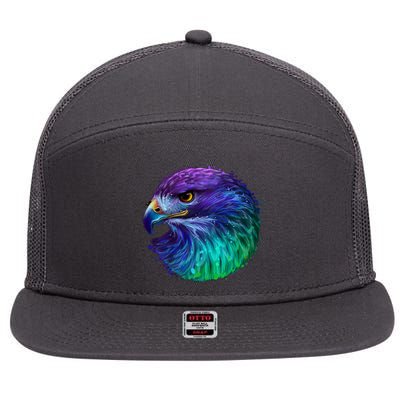 Realistic Water Colored Eagle 7 Panel Mesh Trucker Snapback Hat