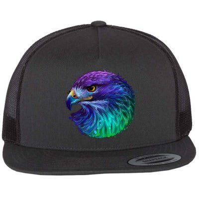 Realistic Water Colored Eagle Flat Bill Trucker Hat