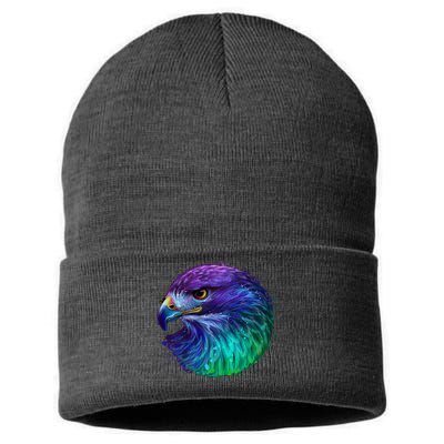 Realistic Water Colored Eagle Sustainable Knit Beanie