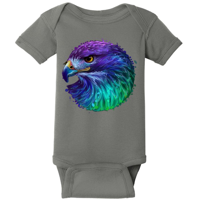 Realistic Water Colored Eagle Baby Bodysuit
