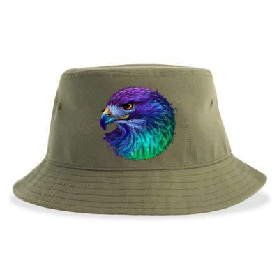 Realistic Water Colored Eagle Sustainable Bucket Hat