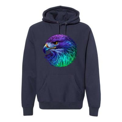 Realistic Water Colored Eagle Premium Hoodie