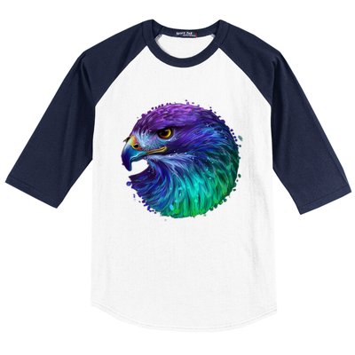 Realistic Water Colored Eagle Baseball Sleeve Shirt