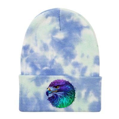 Realistic Water Colored Eagle Tie Dye 12in Knit Beanie