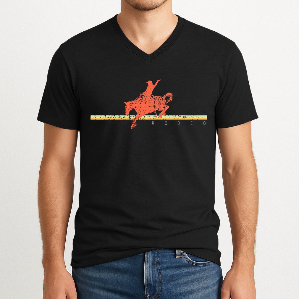 Rodeo Western Country Horse V-Neck T-Shirt