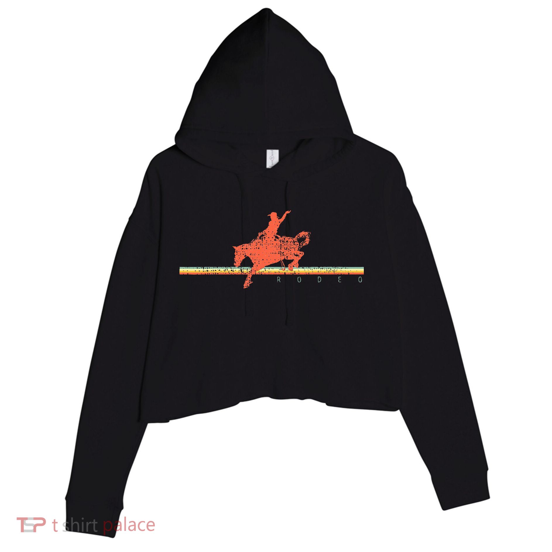 Rodeo Western Country Horse Crop Fleece Hoodie