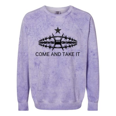 Razor Wire Come And Take It Supreme Court Texas Border 2024 Colorblast Crewneck Sweatshirt