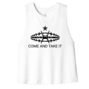 Razor Wire Come And Take It Supreme Court Texas Border 2024 Women's Racerback Cropped Tank